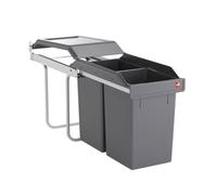 Poubelle de cuisine tri sélectif 2 bacs encastrable sous évier 30L (15+15) Hailo Tandem