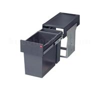 Poubelle de cuisine tri sélectif 2 bacs encastrable sous évier 30L (24+7) Hailo Tandem
