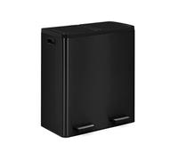 IDMarket Poubelle de cuisine tri sélectif 2 x 30L 2 seaux amovibles pédales en métal Noir
