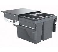 Poubelle de cuisine tri sélectif 3 bacs encastrable 43L (17+13+13) Cargo