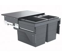 Poubelle Hailo Poubelle de cuisine tri sélectif 3 bacs encastrable 54L (28+13+13) AS Cargo