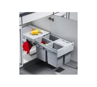 Poubelle de cuisine tri sélectif 4 bacs encastrable 34L (8,5+8,5+8,5+8,5) Hailo Raumspar Tandem