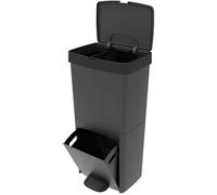 Poubelle de cuisine tri sélectif 70L - PICEA - Double compartiment vertical - Gris - KITCHEN MOVE