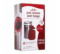 Poubelle de litiere Ubbi - 10911 - Pet Waste Bin Bags, Cat Litter Box Cleaning Solution, 41.6L, 75 Count Value Pack