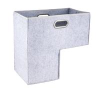 Poubelle De Rangement Pour Escalier - Caddie Pliable En Tissu Feutré Gris, Organiseur Portable À Double Poignée En Métal, Solution Verticale Pour Économiser De L'espace À La Maison | Support De Désord