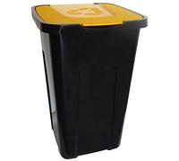 Poubelle de recyclage en polypropylène avec couvercle 50 l 36,5 x 37 x 55,5 cm Couvercle jaune