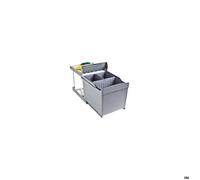 Poubelles de recyclage pour la cuisine - 1 x 16L + 2 x 7,5L - gris EMUCA