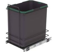 Emuca - Poubelle de recyclage Recycle de 35 L pour cuisine, fixation au sol, extraction manuelle, sans couvercle, Plastique gris anthracite