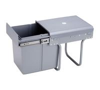 Poubelle de recyclage pour meuble de cuisine, poubelles sous évier 15 L, fixation inférieure et retrait manuel, poubelle amovible, avec couvercle