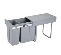 Poubelle de recyclage pour meuble de cuisine, poubelles sous évier 8L+5L, fixation inférieure et extraction manuelle, bacs amovibles, avec couvercle