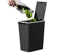 Poubelle De Salle De Bain Avec Couvercle - Rangement Des Bacs À Déchets Modernes, Récipient Compact À Ordures | Petit Organisateur De Godet En Baril, Boîte De Panier En Seau En Plastique, Support De R