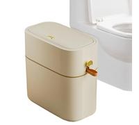 Poubelle De Salle De Bain - Blanc De Déchets Jaunes Blancs / Beige, Porte-ordures Compacts, De Litière Étroit, Réceptacle Des Toilettes À La Maison, Organisateur De Déchets De Cuisine, Seau À L