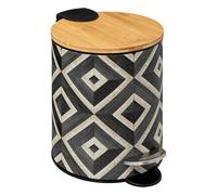 Poubelle soft close 3L noir et beige ""Canvas"" - 5five