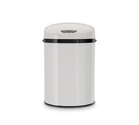 ECHTWERK Poubelle de bureau/de salle de bain/de cosmétique, Poubelle avec capteur, Poubelle électrique, Capteur de mouvement infrarouge, Corps en acier inoxydable, Capacité 9 litres, INOX WHITE