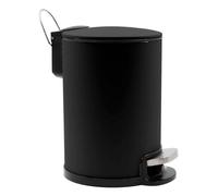 Douceur d'Intérieur, Poubelle de Salle de Bain (3 l) Metaline Noir, Métal Mat