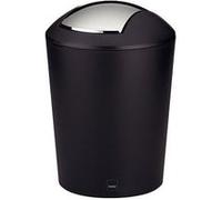 Poubelle de Salle de Bain en Plastique Noir et Argent Marta - 5L Noir G