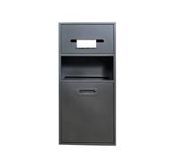 Poubelle de salle de bain encastrée étanche en acier inoxydable avec poubelle intégrée pour cuisine, salon, chambre à coucher (gris, 670 x 300 x 140 mm)