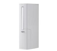 Poubelle de salle de bain, ensemble brosse WC, petite poubelle ultra-fine en plastique avec couvercle blanc