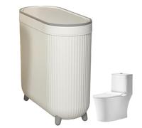 Poubelle de salle de bain étroite - Mini espace - Poubelle économique | Porte-déchets de toilettes en tissu avec couvercle, forme plus mince Réservoir de lavage sans effort Conteneur de taille pour