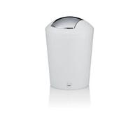 Kela Poubelle de salle de bain MARTA 1,7 l, plastique, couvercle basculant, blanc mat
