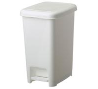 ROSSIGNOL Poubelle de salle de bains à pédale, Poubelle 15L, Poubelle pour bureau, buanderie, Support sac intégré, Blanc CUBO