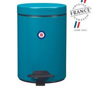 Poubelle de salle de bains à pédale 3L Fabriqué en France Bleu canard