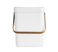 Kitchen Move – Poubelle de table BODEN 5 L en plastique recyclé Blanc avec poignée en bambou
