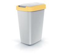 Poubelle de tri 12L COMPACTA Q | Gris & Jaune (MÉTAUX ET PLASTIQUES)