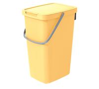 Prosperplast Poubelle de tri Keden Systema Q, 20 L, avec couvercle et anse, jaune clair