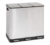 Poubelle de Tri 3 Bacs en Métal "Ariane" 18L Argent