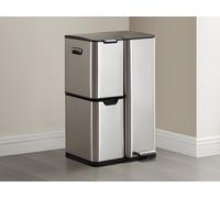 Poubelle de tri à pédale en inox - 3 bacs - 60L - DUMEO