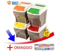 Poubelle De Tri BAMA Poker PLUS - 4 X 27 LT (+SAK) Déchets