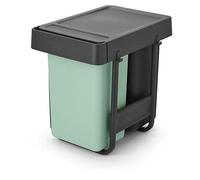 Brabantia Poubelle coulissante Sort & Go – 2×15 L sous évier, rails coulissants, Grey & Green