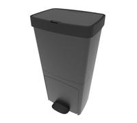 KITCHEN MOVE Poubelle de cuisine tri sélectif verticale 70 litres PICEA Gris double compartiment