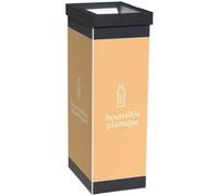 Poubelle de tri pour bouteille en plastique 60 litres - Noir