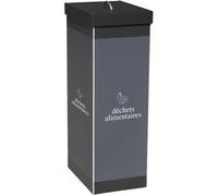 Poubelle de tri pour collecte déchets alimentaires 60 litres - Noir