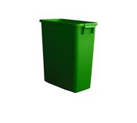Poubelle de tri rectangulaire 60 Litres verte sans couvercle