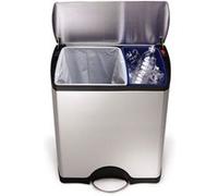 Poubelle de tri rectangular step can 46l, simplehuman Acier inoxydable G