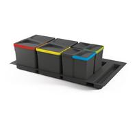 Emuca Poubelle de tri-sélectif Recycle L900 – 1x12L + 2x6L avec base