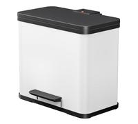 Hailo 0633-230 Poubelle à Pédale, Acier Inoxydable, Blanc, 44.5 x 47.5 x 34.5 cm