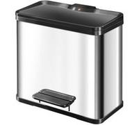 Hailo 0633-200 Poubelle à Pédale, Acier Inoxydable, Gris, 44.5 x 47.5 x 34.5 cm