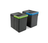 Poubelle de tri sélectif - 6 litres - anthracite - par 2 - Recycle EMUCA