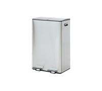 Poubelle de tri sélectif à pédales en inox - 2 bacs de 30L - Chrome - GANEM