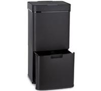 Klarstein Poubelle de tri Royal Trash Matte – 72 L, 4 compartiments, capteur, inox noir