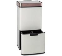 Klarstein Royal Trash Rose Gold Poubelle de tri sélectif avec capteur , 72L : 4 compartiments - Acier inoxydable rose