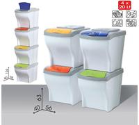 Poubelle Recyclage BAMA Poker 4 x 20 Lt Réservoir Seau Poubelle
