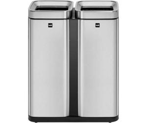 Poubelle de tri sélectif en inox "the twin bin" 2 x 30 litres