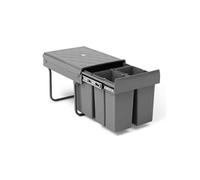 Poubelle de tri sélectif encastrable 3 compartiments amovibles 1x15L et 2x8L