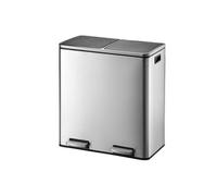 KITCHEN MOVE Poubelle de cuisine à pédale tri sélectif - Acier 60L (30+30) MAJOR