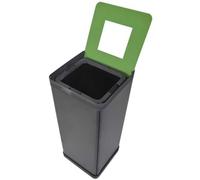 Poubelle de tri sélectif pour déchets résiduels noir et vert 50 litres